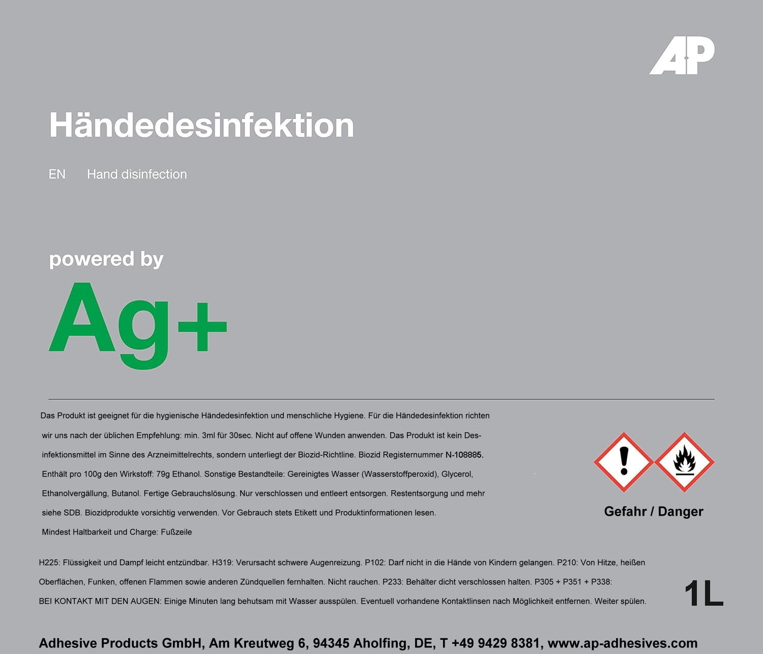 Ag+ Hand Disinfectant Euro