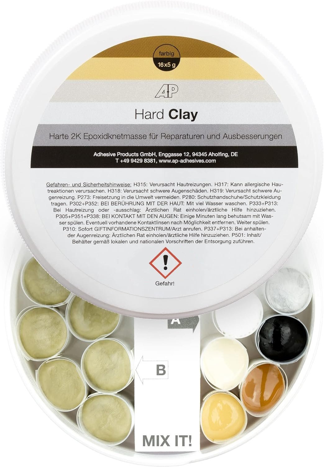 Hard Clay – Strukturelle 2K Epoxidknetmasse, 6 Farben